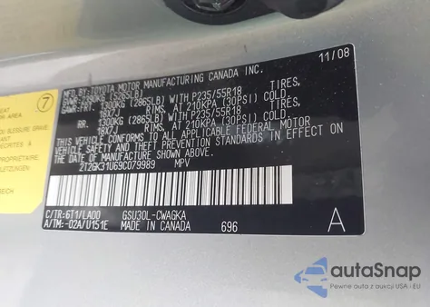 2009 Lexus Rx 350 из США, поврежденный, VIN 2T2GK31U69C079989